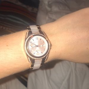 Michael Kors rose gold and blush pink watch